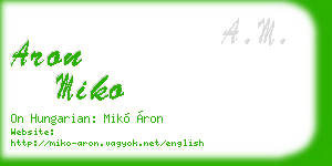 aron miko business card